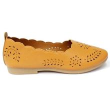 Brown Lazer Cut Close Shoes For Girls