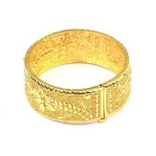 Golden Floral Screw Locked Bangle For Women