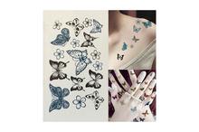 Butterfly Flower Temporary Tattoo Sticker