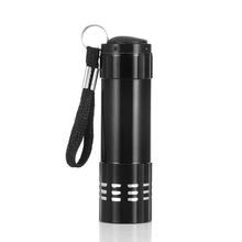 Super Mini Aluminum UV Light Torch 9 LED Flashlight Black