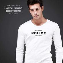 Police F477 BodySize Round Neck Full Sleeves T-Shirt For Men- White