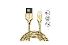 PTron Falcon Pro 2.1A USB To Type C Cable Metal Data Cable For All Type C Smartphones (Gold)