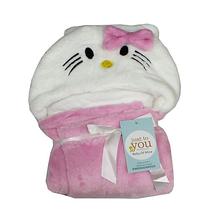 Pink/White Hello Kitty Hooded Blanket For Babies