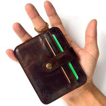 Mini wallets hasp small purse 100% real leather wallet men