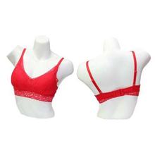 Red Cotton Net Bra For Women