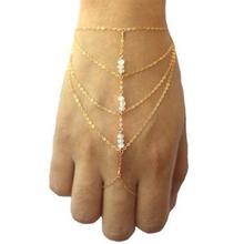 FashionieStore bracelet New Women Chains Link Ring Tassel Bracelet Bangle Finger Wrist Chain