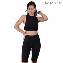 METAPHOR Black Skin Fit Plus Sized Half Tights For Women - ML13B