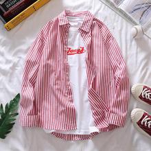 Men's shirt _ spring new striped long-sleeved shirt men's