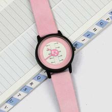 White Dial Music Note Printed Stylish Analog Unisex Watch - Pink