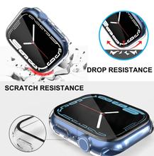 41mm Apple Watch Series 7/8 with Tempered Glass Screen Protector, 360 Full Hard Case -Transparent