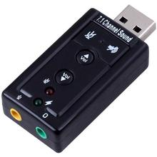 USB 7.1 Channel 3D Stereo Audio External Sound Card Adapter with Mic - Plug and Play