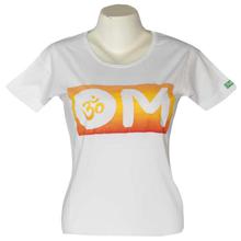 White 'Om' Printed T-Shirt For Women