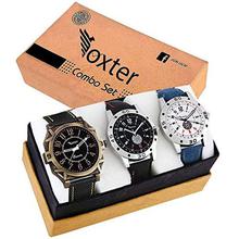 SALE- Foxter Pack of 3 Multicolour Analog Analog Watch for Men and Boys