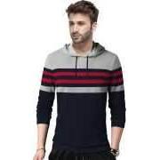 Full Sleeve Striped Men Sweatshirt