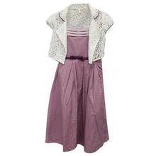 Light Purple/White Frock With Attached Outer For Girls