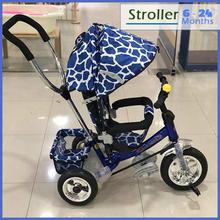 2 in 1 Blue Dotted Stroller/Tricycle