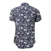 Blue/White Cotton Floral Printed Shirt For Men