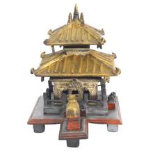 Brown/Golden Wooden Pashupatinath Temple Showpiece-75