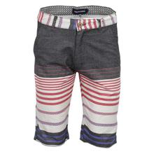 Grey/Red Striped Shorts For Men