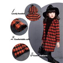 Baby girls long-sleeved plaid hooded jacket HF-454 B