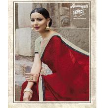 Women's Red Fancy Georgette Saree with Blouse