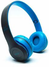 P47 Bluetooth Wireless Headphone with Mic High Bass Clear Sound Bluetooth Headset with Mic  (Blue, Over the Ear)