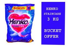 Henko Staincare Detergent - 3 Kg, Bucket Offer