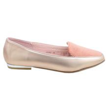 Rose Gold Furred Mocassins For Women