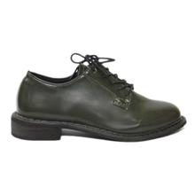 Army Green Lace-Up Shoes For Women