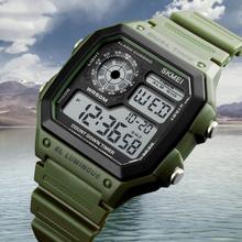 SKMEI 1299 Military Sporty Led Digital Watch For Men - Green