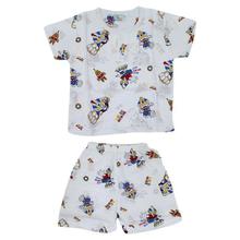 Set of Funky Printed Front Buttoned T-Shirt and Shorts For Boys