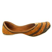 Zari Embroidered Suede Punjabi Jutti For Women