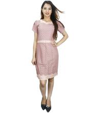 Pink Polka Dotted Dress For Women