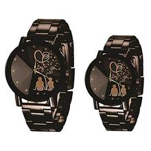 Emartos Analogue Black Dial Women's & Men's Couple