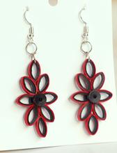 Stunning Black and Red Paper Design Drop Earrings For Women