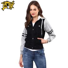 Campus Sutra Women Colorblock Stylish Casual Denim Jacket