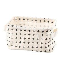 High Quality  Cotton Linen Desktop Storage Basket Sundries Storage Box with Handle Linen Desk Container Makeup  Organizer Case