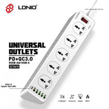 Ldnio SC10610 10 Sockets Type-C PD 6 USB Ports 2500W Multiplug Extension Cord Charger