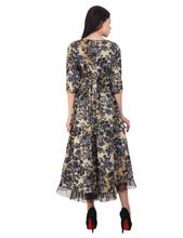 Pkshee Grey Printed Cotton Dress For Women