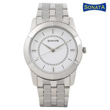 Sonata 7100SM03 Silver Dial Analog Watch For Men