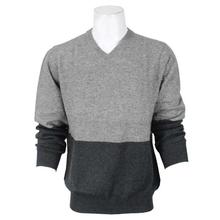 Grey/Black Double Tone V-Neck Sweater For Men