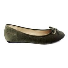 Cornershop Dark Khaki Ballerina Shoes With Bow For Women - (CSL91907DKH)