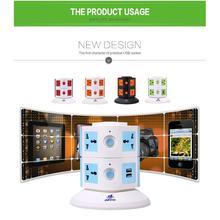 Aafno Pasal 2 Layer Universal Vertical Power Socket Extension Tower plus Free USB power adapter charger with 4 USB ports