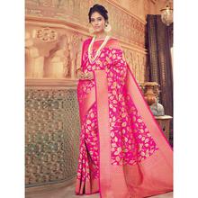 Stylee Lifestyle Magenta Banarasi Silk Jacquard Saree  -2045