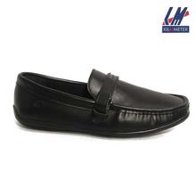 KILOMETER Black Solid Slip On Loafers For Men