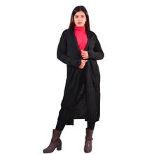 Paislei Black long stylish asymetrical outer for women  -CL-5830