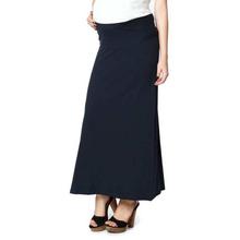 Nine Maternity Navy Blue Long Maternity Skirt For Women - 3065