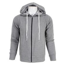 Grey Zip Up Hoodie For Men