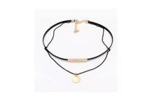 Black Double Layered Choker Necklace For Women