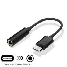 Type C USB To 3.5mm Female Audio Jack Adapter Cable-Black